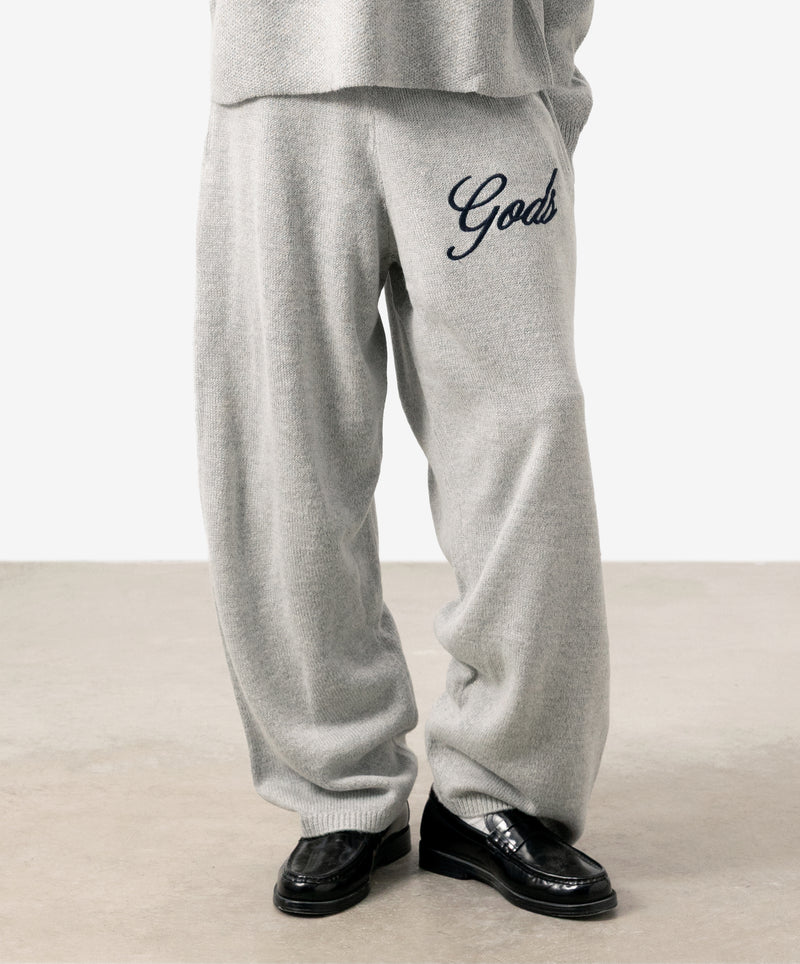 Handwritten Knitted Joggers Light Gray