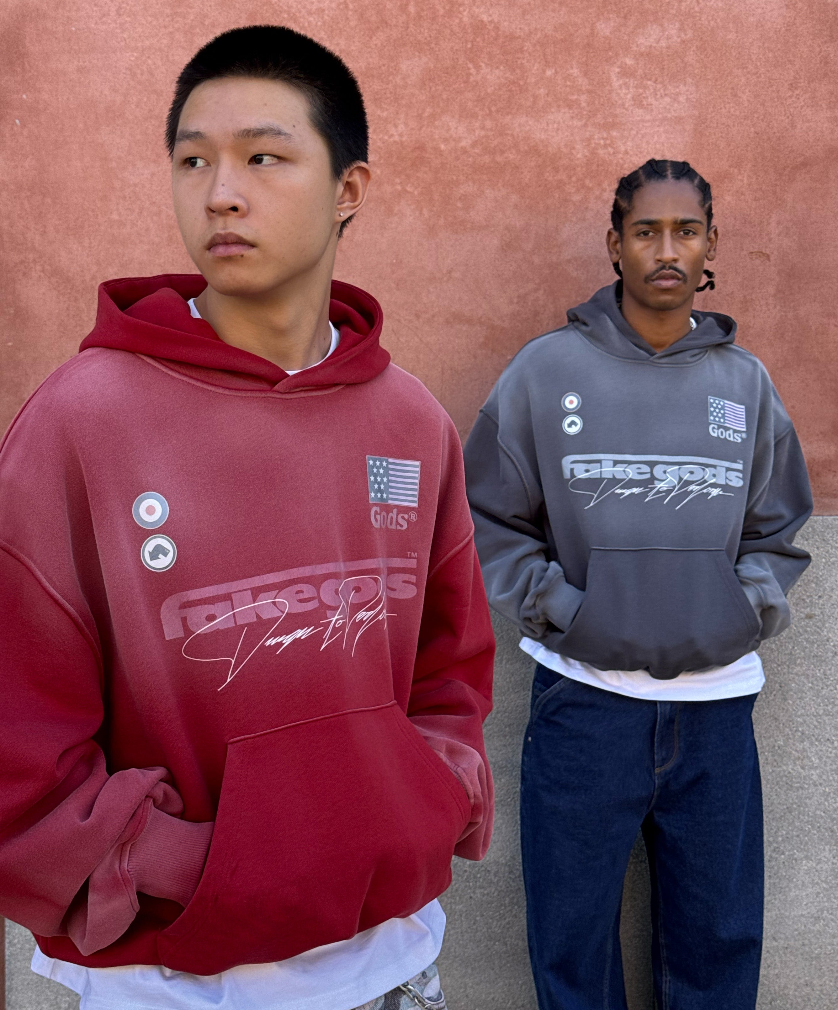 Signature Washed Hoodie Red
