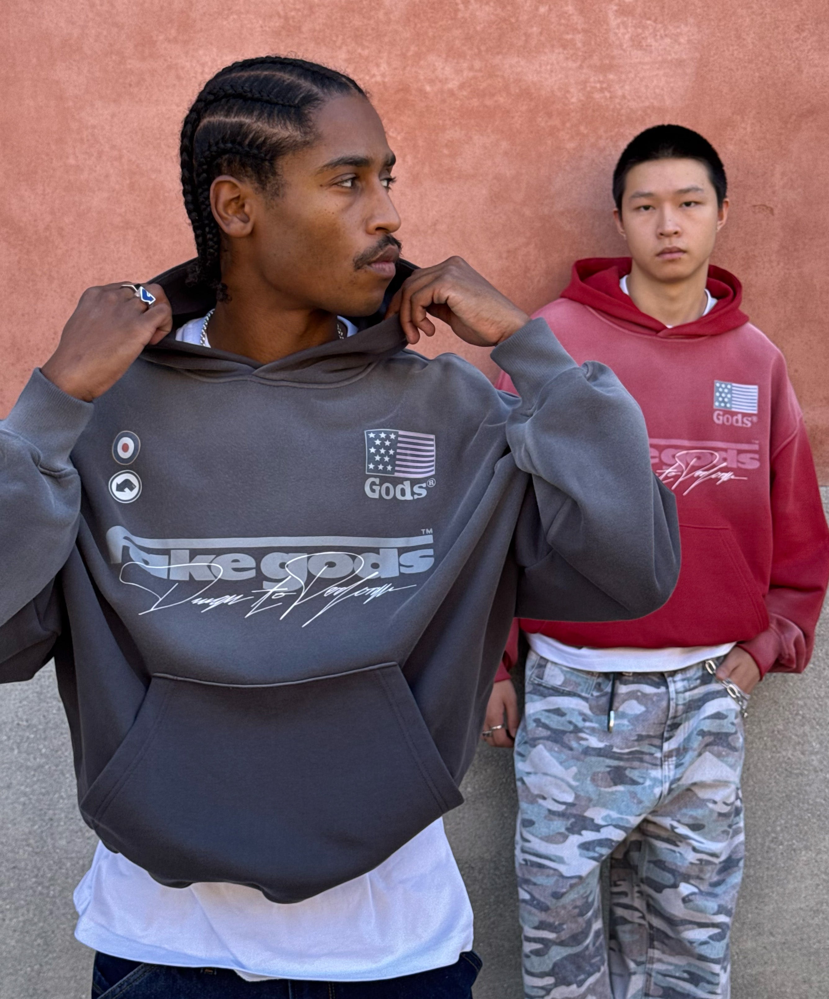 Signature Washed Hoodie Red
