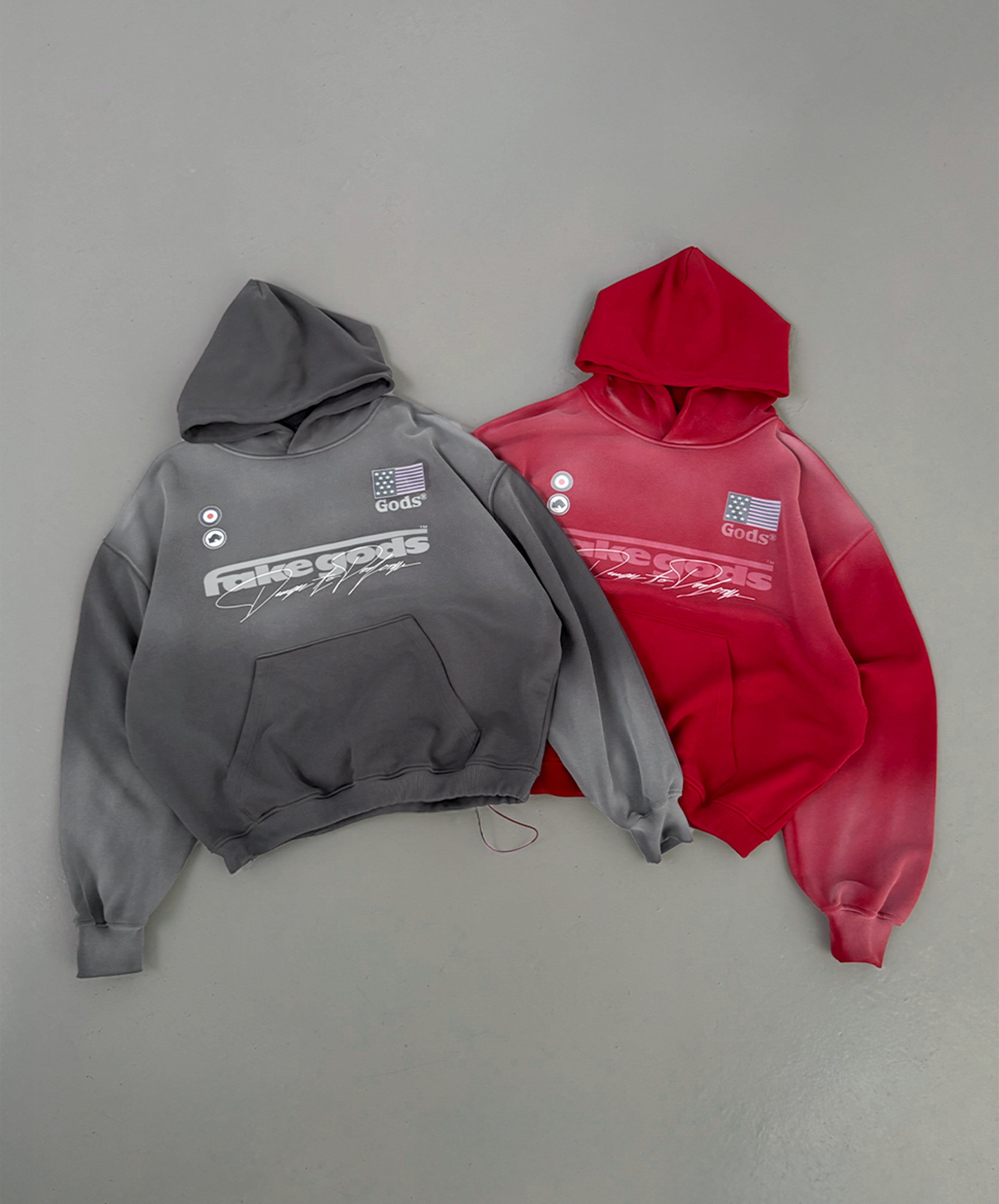 Signature Washed Hoodie Red
