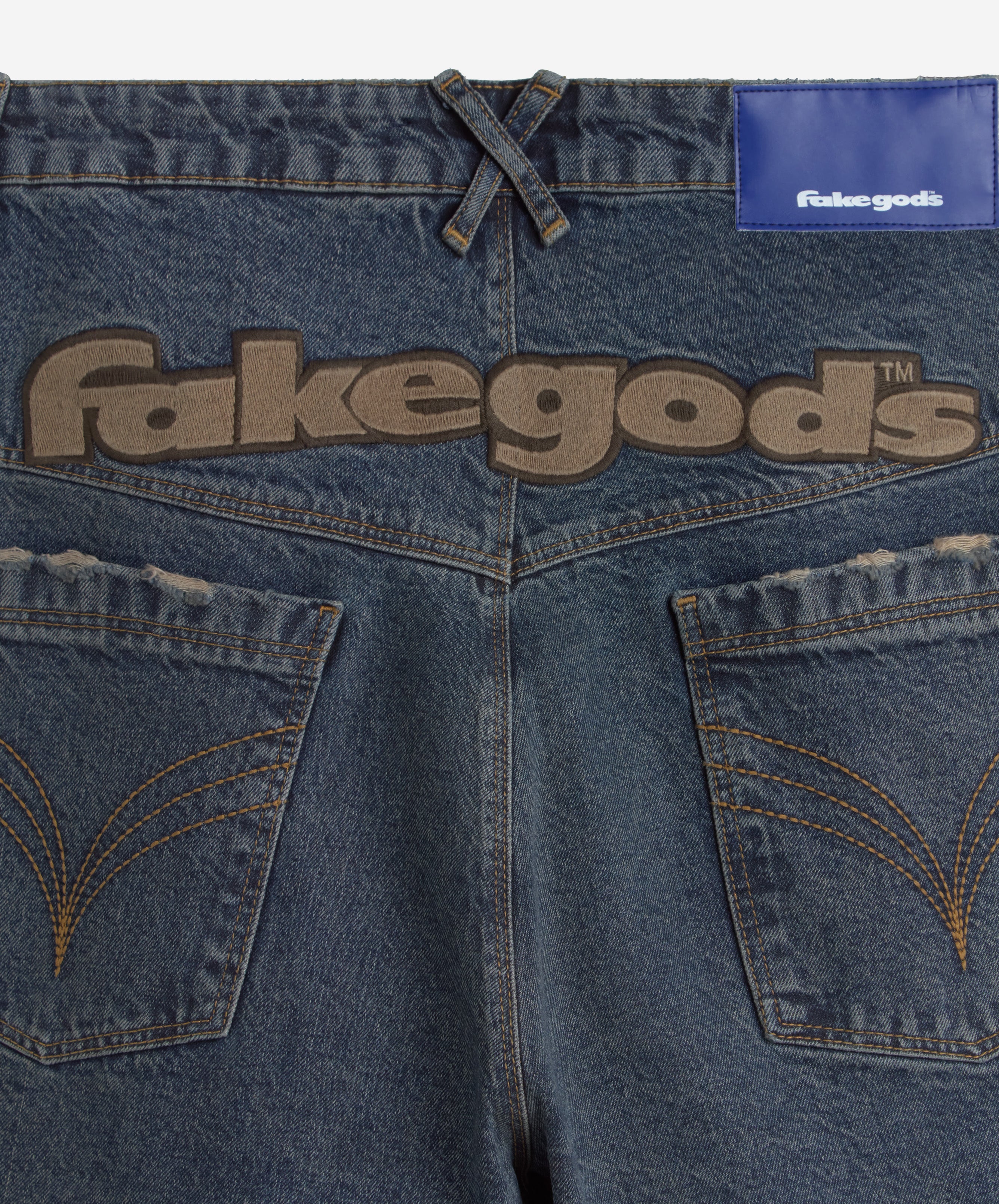 Fakegods Denim Shorts Blue