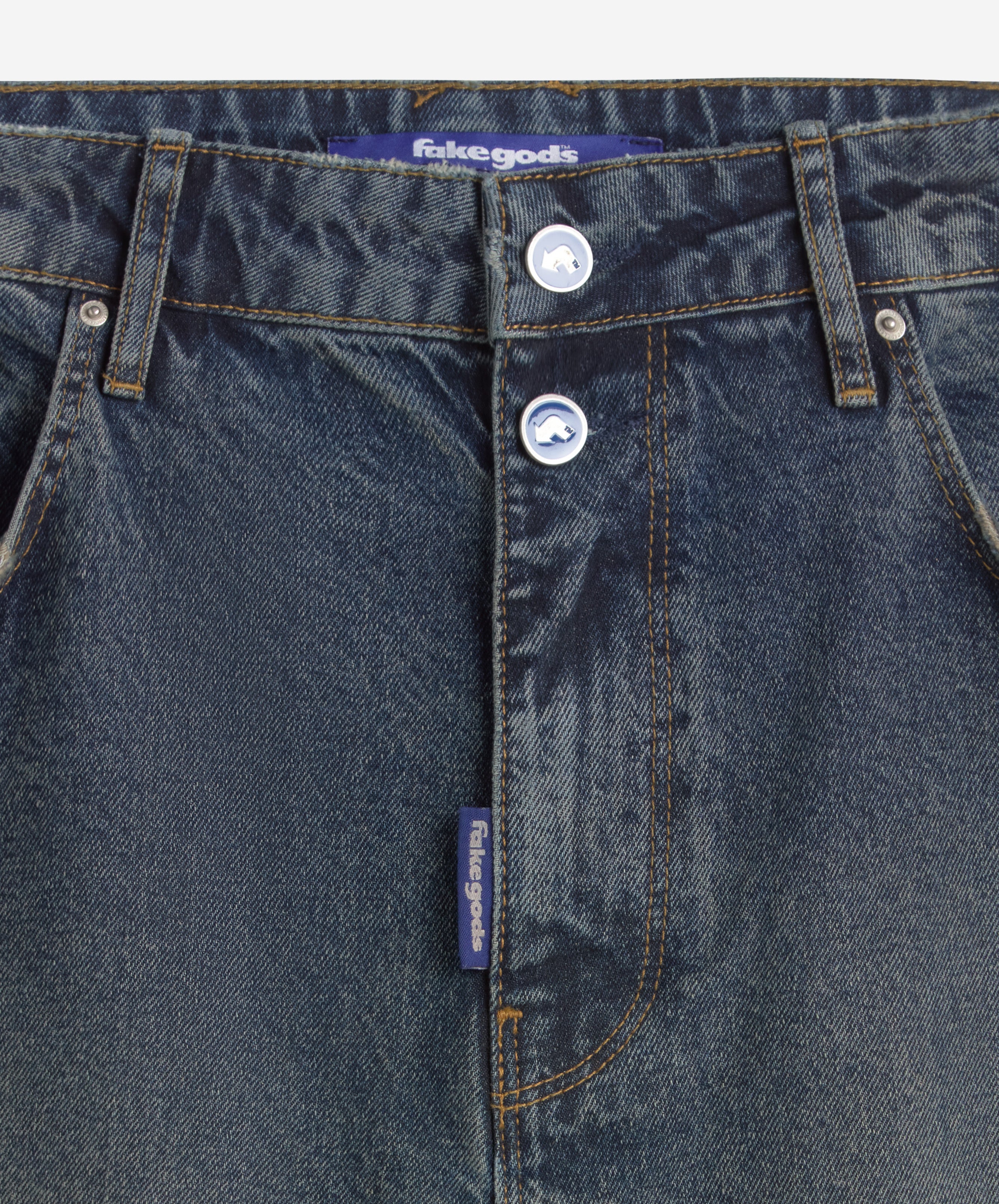 Fakegods Denim Shorts Blue
