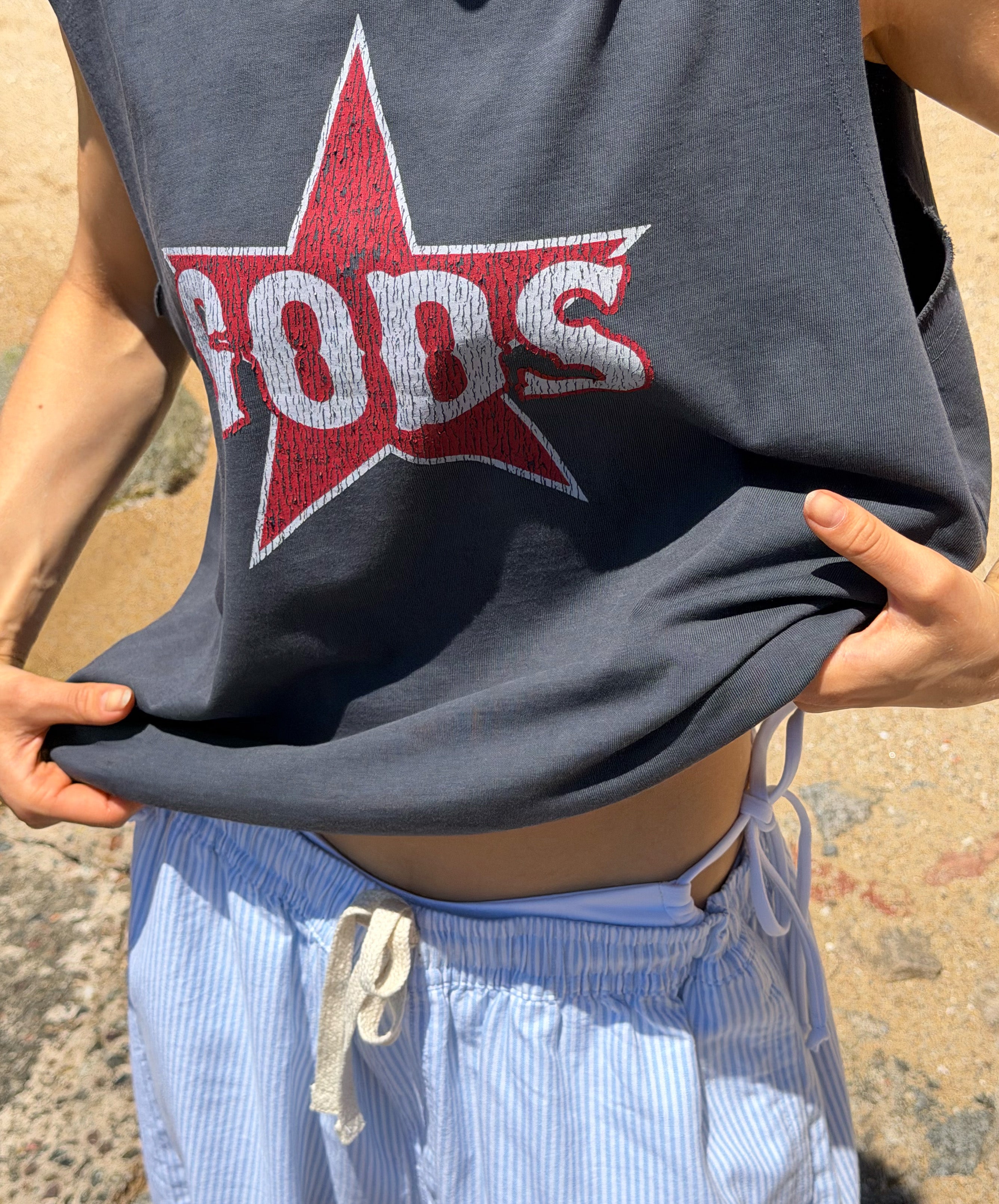 Star Sleeveless Tee Dark Grey