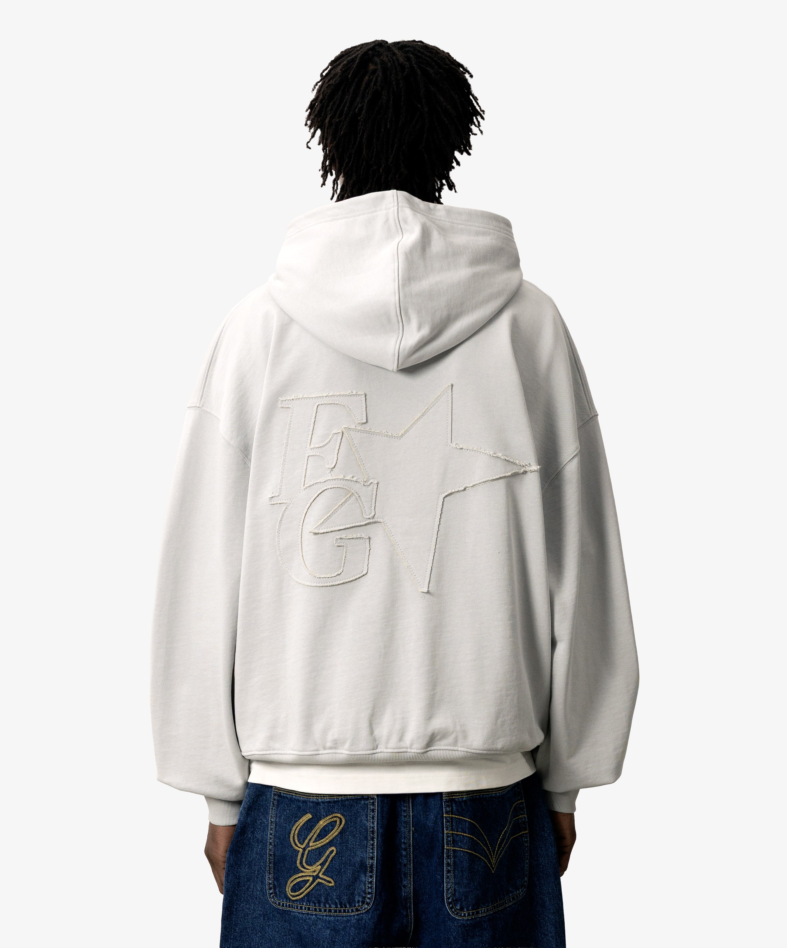 Star Hoodie Mid Grey