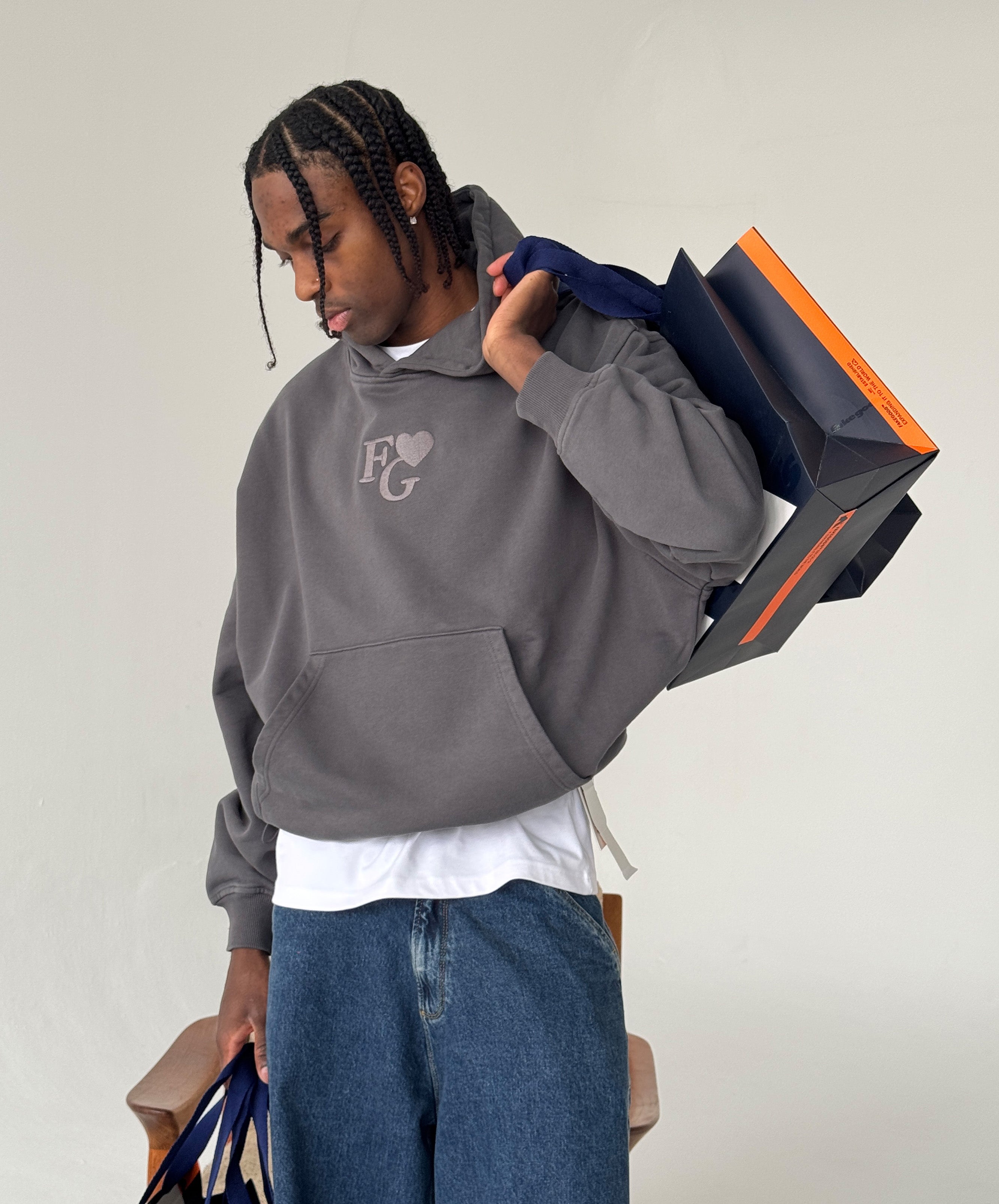 Valentine'S Hoodie Dark Grey