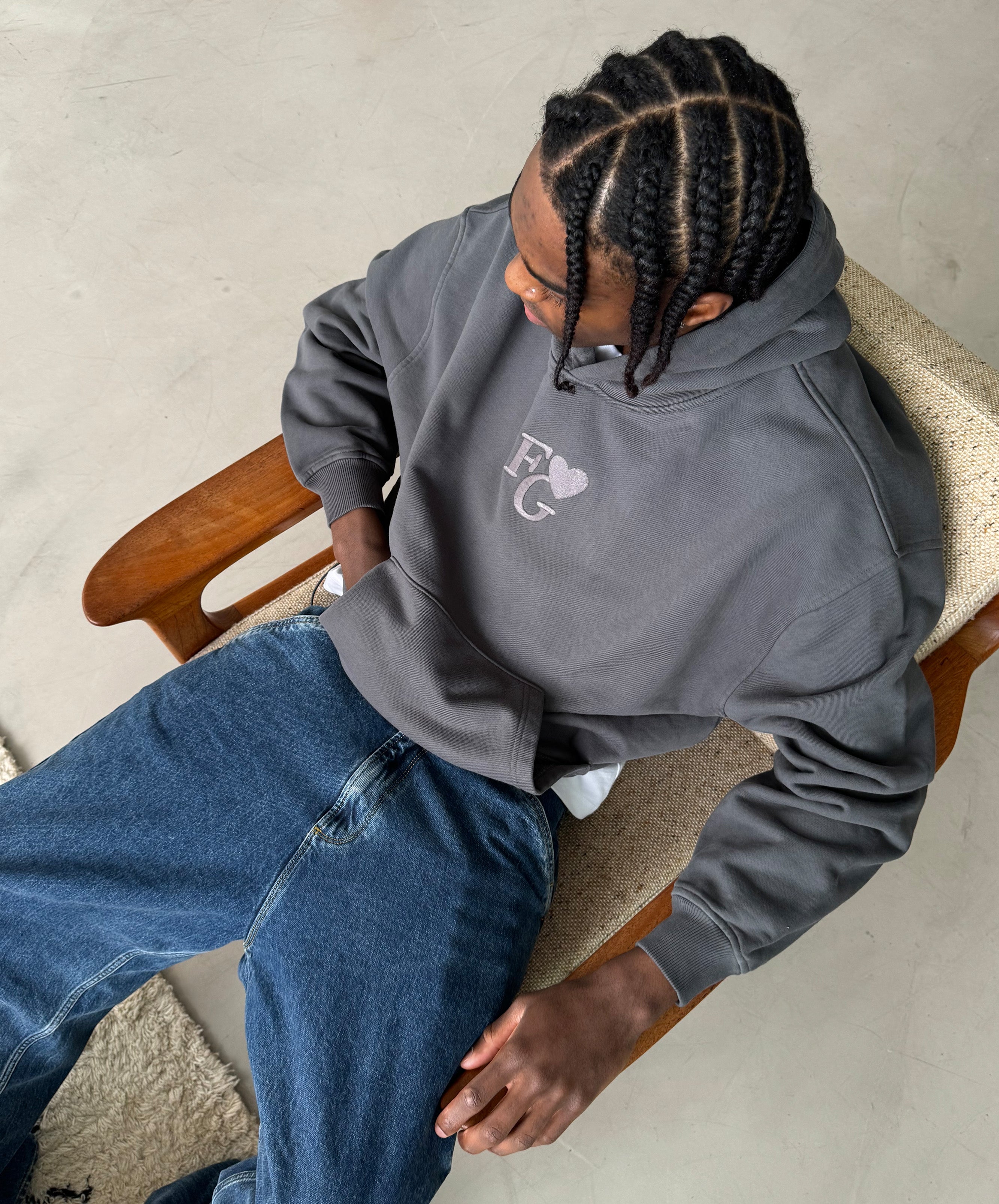 Valentine'S Hoodie Dark Grey