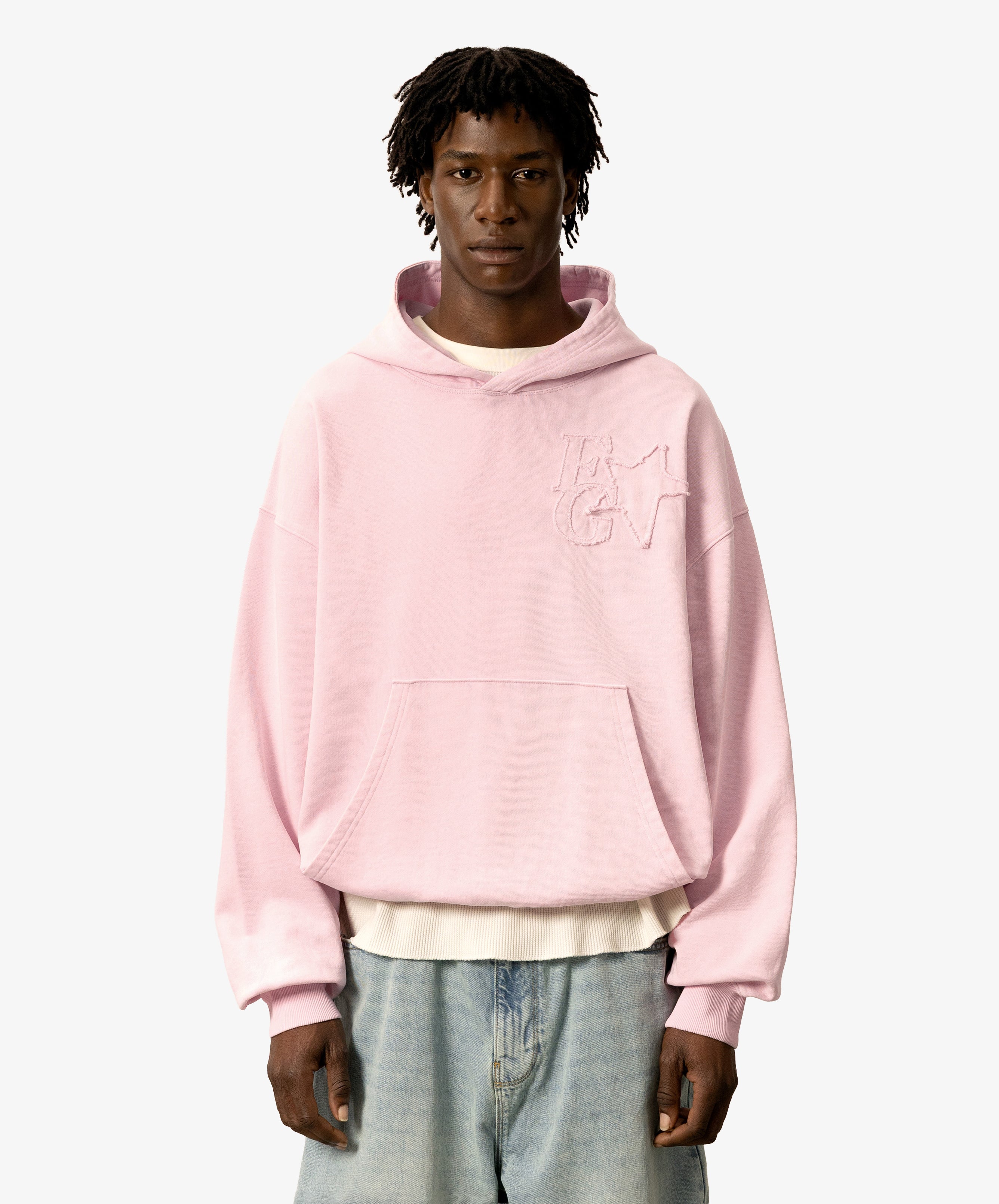 Star Washed Hoodie Rose