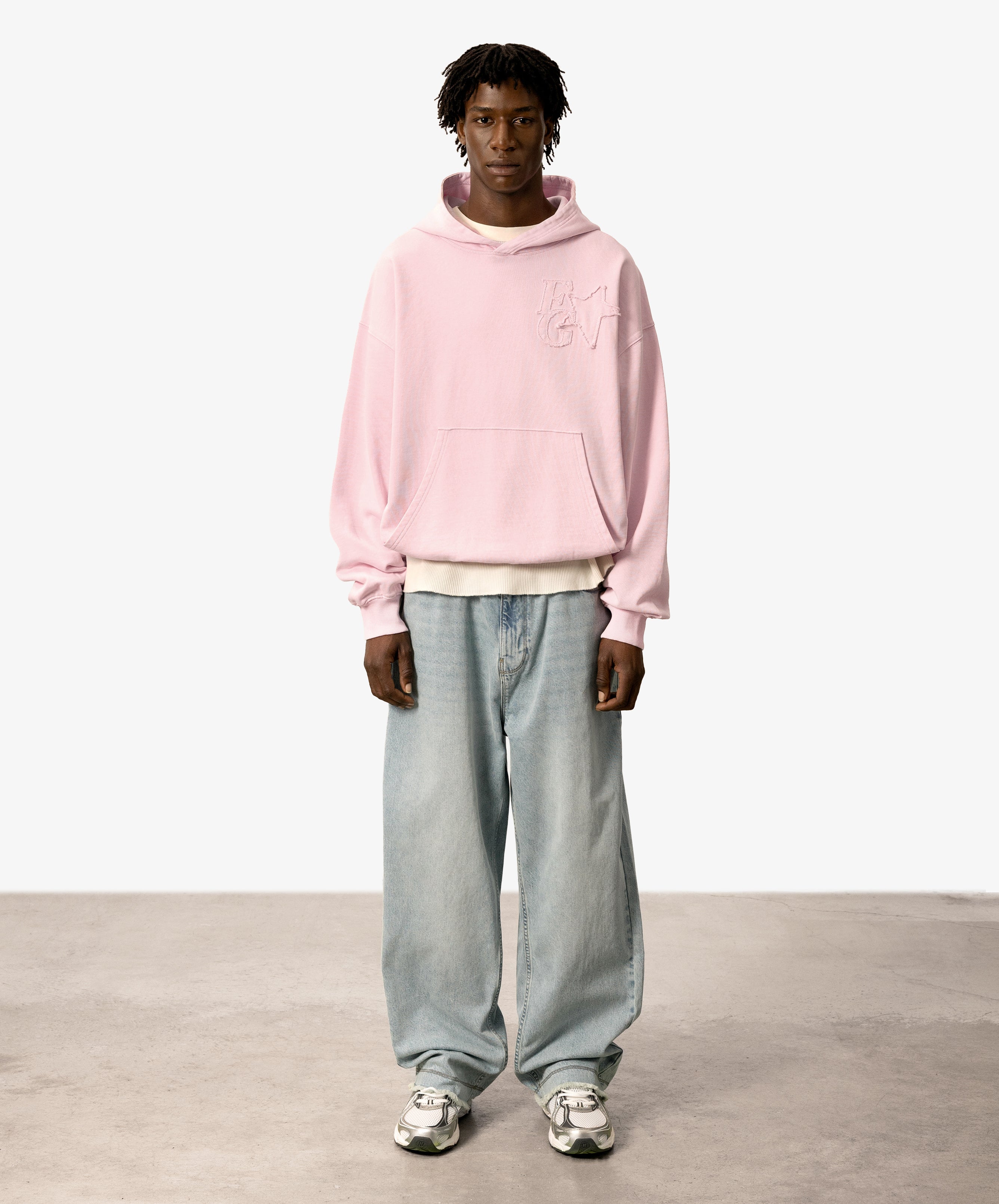 Star Washed Hoodie Rose