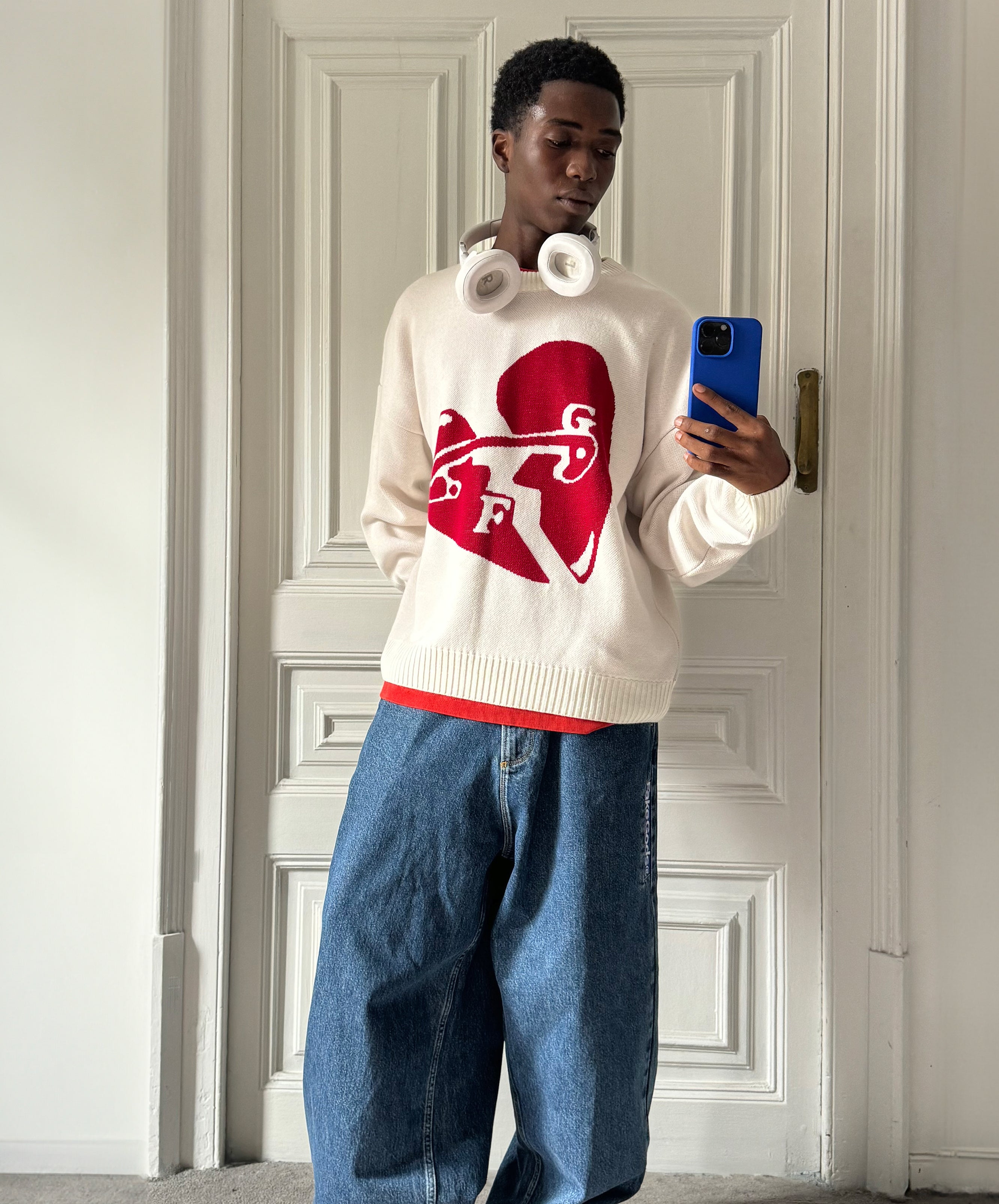 Valentine'S Knitted Sweater Cream