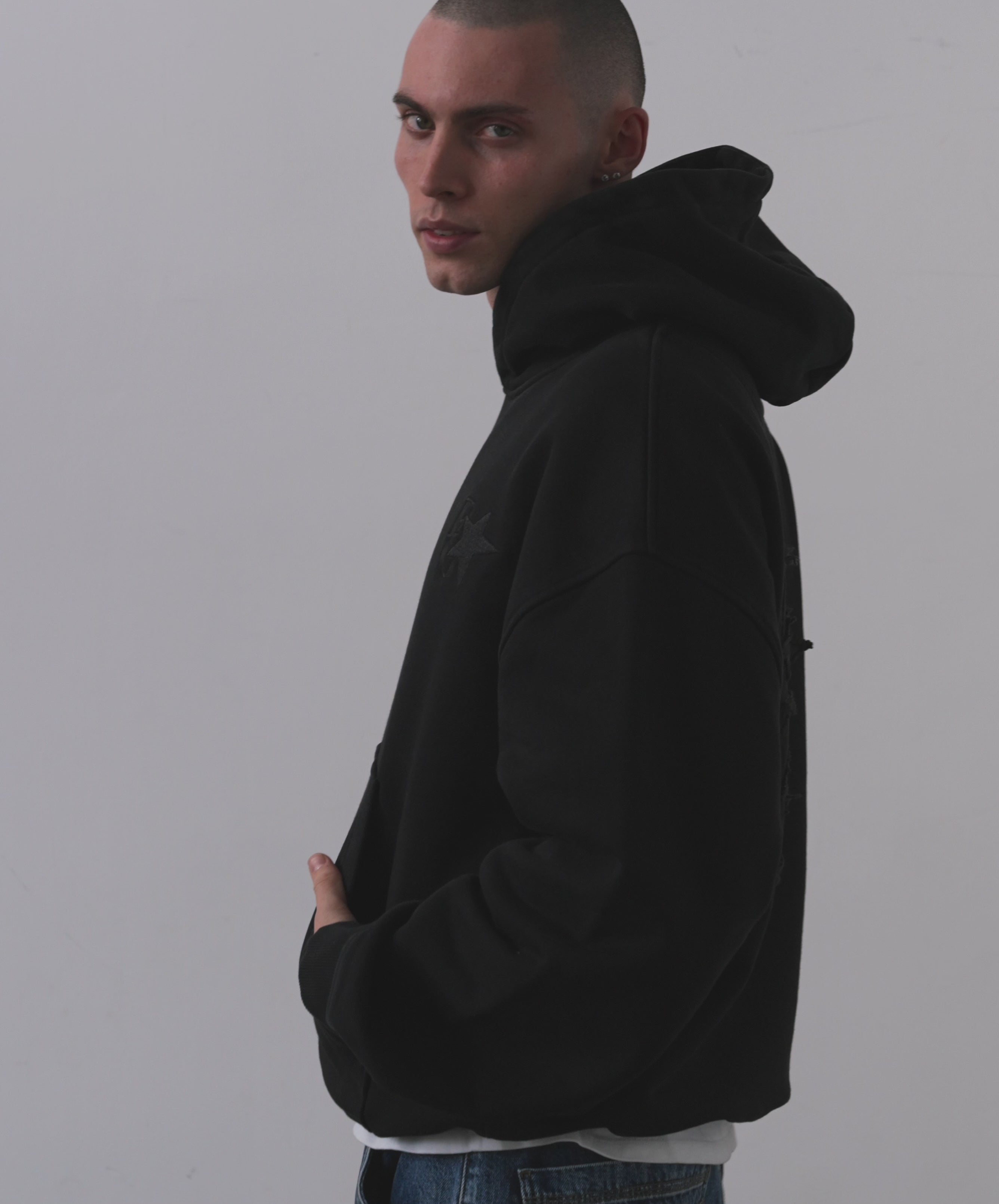 Star Hoodie Black